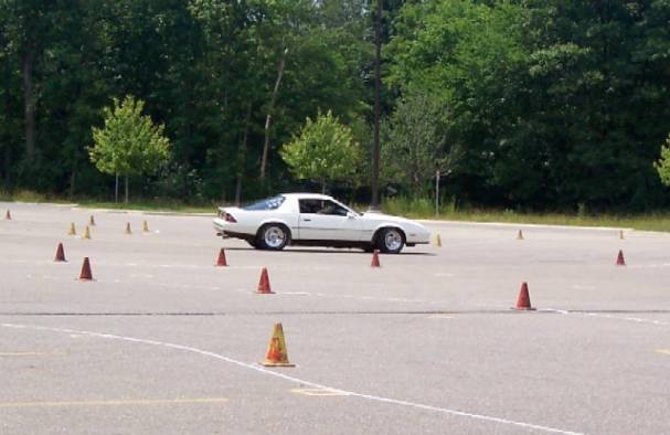 I'm taking the Berlinetta through a tight switch-back on the auto-cross course at the 2004 Superfest.